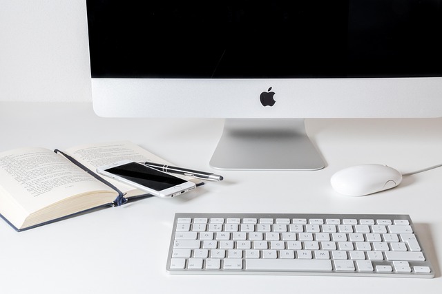 modern office workstation setup with dual monitors and ergonomic arrangement